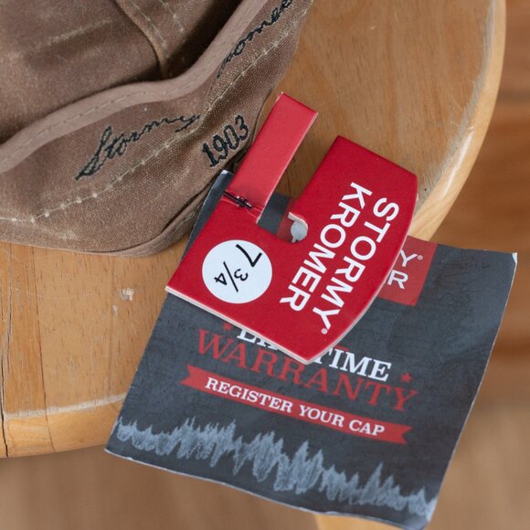 Stormy Kromer Waxed Cotton 1903 Hat in Sand Made In USA - NWT Size 7-3/4" - Picture 3 of 6